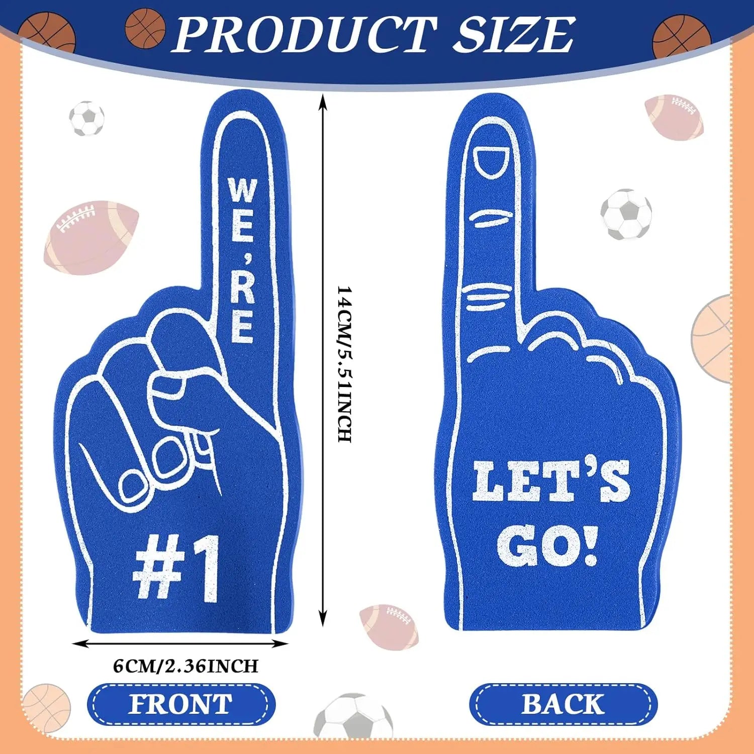 Mini Foam Finger Fan Props We're 1 Sports Themed Party Supplies Zpaxo
