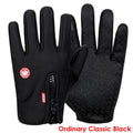 Touchscreen Fleece Warm Gloves Outdoor Cycling Driving Waterproof Cold Gloves Windproof Non Slip Womens Men Winter Ski Gloves Zpaxo Ordinary Black XL