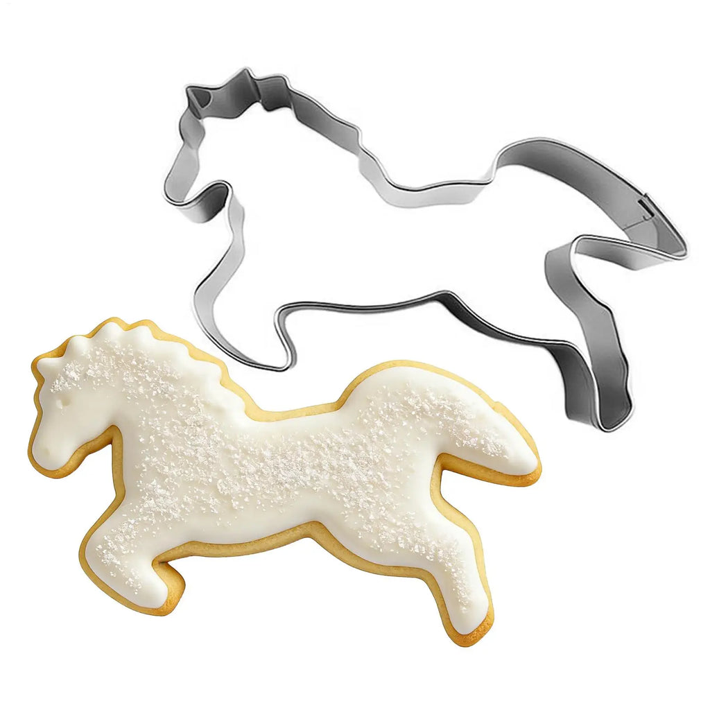 Horse Cookie Cutter Stainless Steel Horse Cookie Cutter Mould Rocking Horse Shapes Biscuits Cutter Fondant Pastry Baking Tools Zpaxo