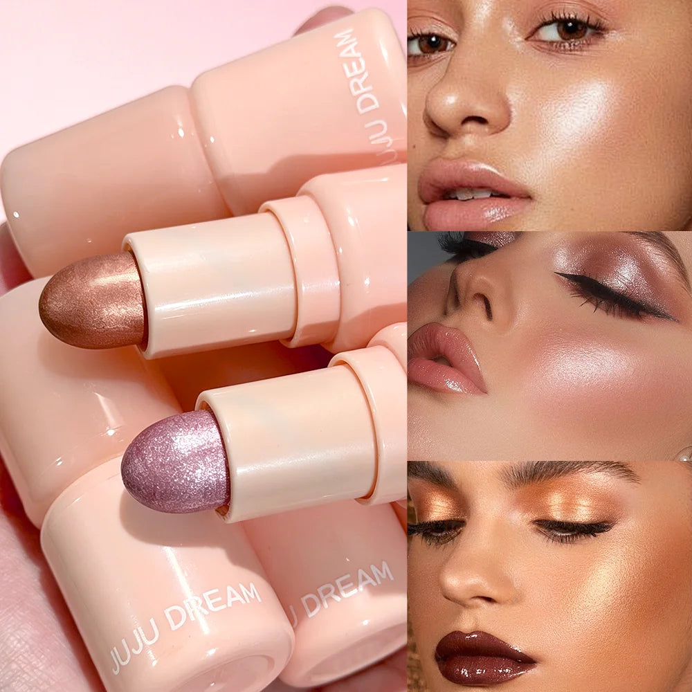Waterproof Glass Skin Highlighter Jelly Shimmer Stick Long Lasting Zpaxo