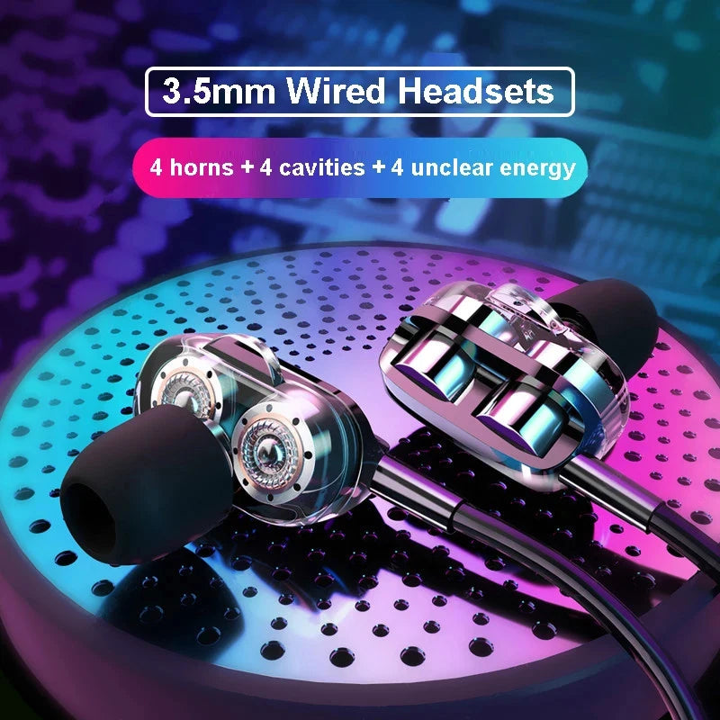 3.5mm Wired Headphones With Microphone 3.5 Plug In-ear Noise Cancelling Phone Earbuds Gamer Headset Cheap Hearing Aids HiFi 9D Zpaxo