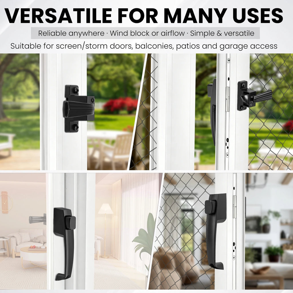Push Button Storm Door Latch Screen Handle Lock Universal Replacement Kit Reversible Hardware For Patio Balcony Garage Entrance Zpaxo
