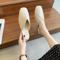 Women Mules 2025 Summer Elegant Square Closed Toe Flat Slippers