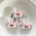 Cute Running Horse Pendant Jewelry Making Findings Kawaii Resin Zpaxo Pink
