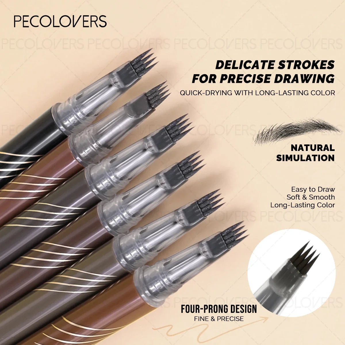 3D Wild Eyebrow Pencil Waterproof Quick-dry Long-lasting Brow Shaping Zpaxo