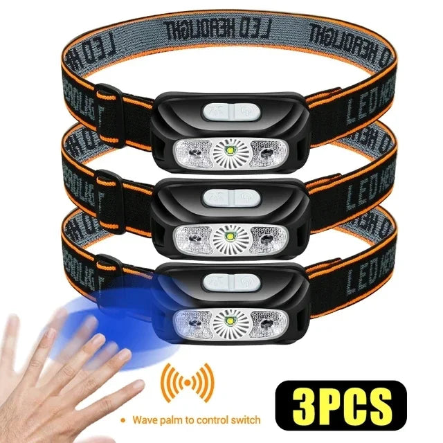 Mini LED Sensor Headlamp – USB Rechargeable Waterproof Camp Light