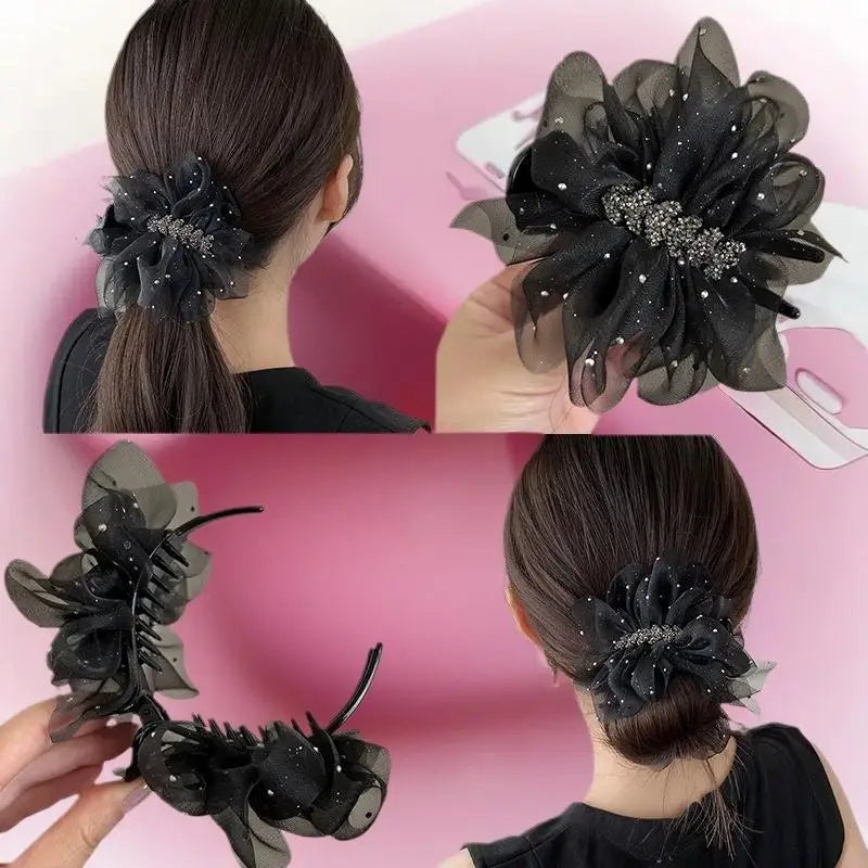 Trendy Wheat Spike Butterfly Knot Hair Clasp Ladies Back Head Chignon Zpaxo