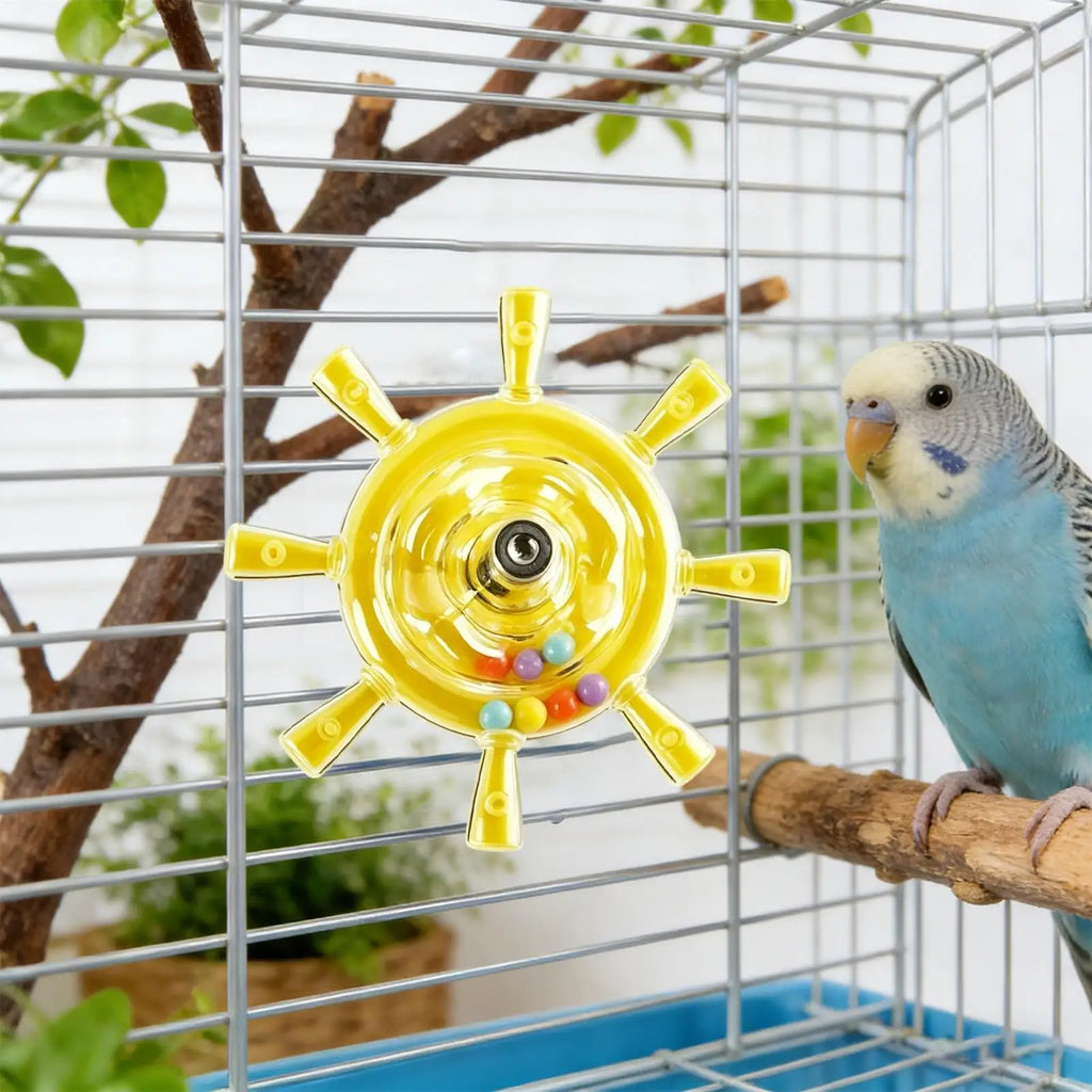 Parakeet Spinner Toy Colorful Rotating Wheel Rattle Cage Parrot Chew