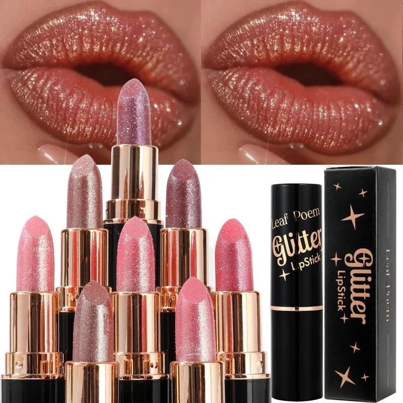 Metallic Glitter Lipstick Diamond Dazzling Waterproof Sexy Lip Gloss