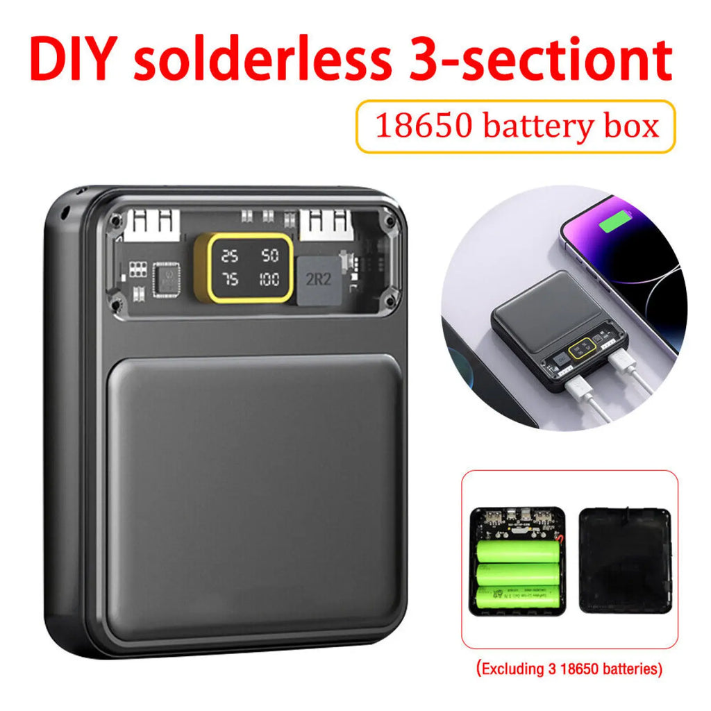 18650 Power Bank Cases 3X Battery Holder Storage Box Case 3 Slot