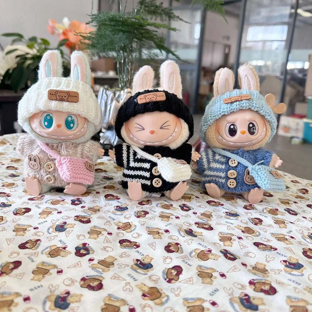 Labubu 17cm Doll Clothes – Cute Overalls & Skirt Suit V1 V2 V3 Doll Clothes Set Zpaxo