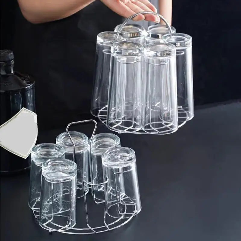 Hanging Tea Cup & Glass Storage Rack – Dustproof Drainer