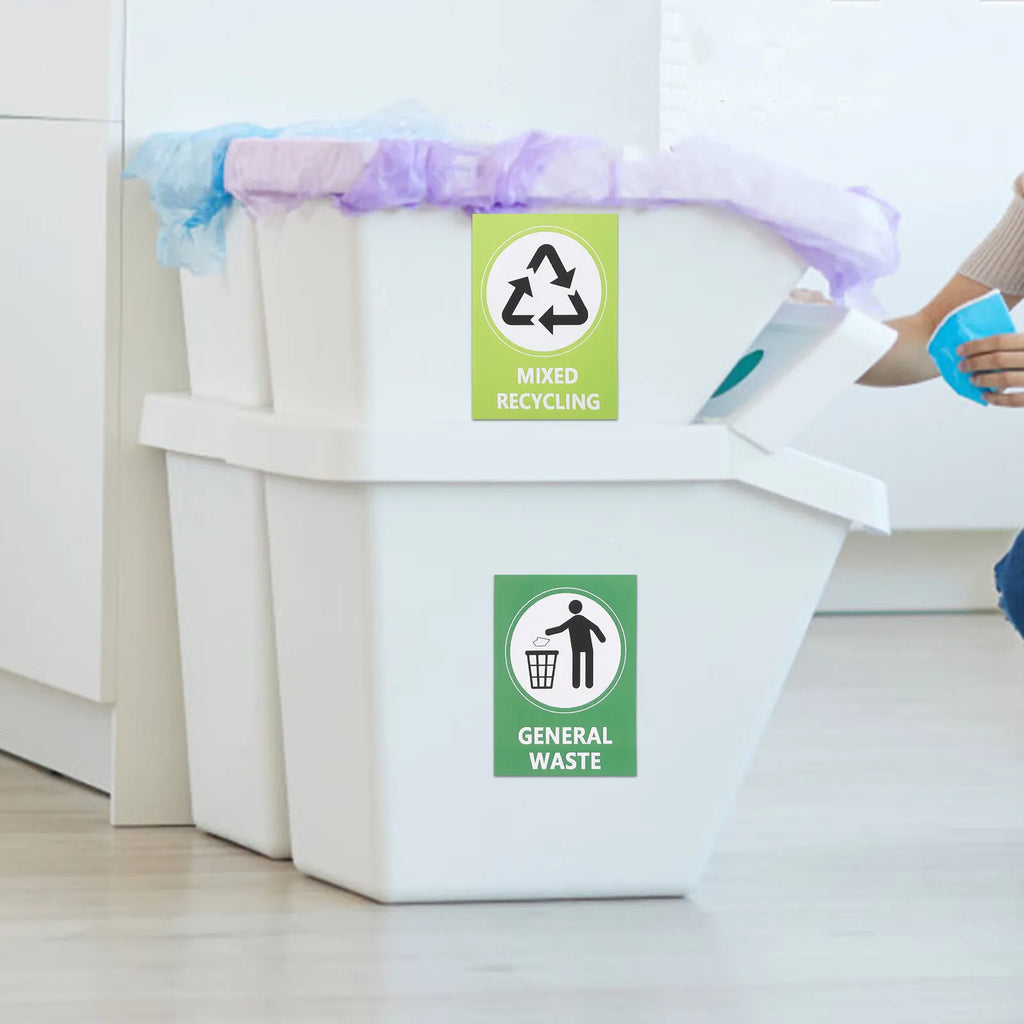 Recycle Stickers Trash Bins Self-adhesive Waterproof Fade Resistant