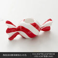 Ceramic Candy Striped Tealight Candle Holder | Festive Decor