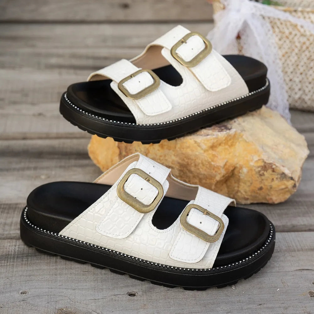 Summer 2026 Designer Women's Platform Slippers Flat Flip-flops Casual