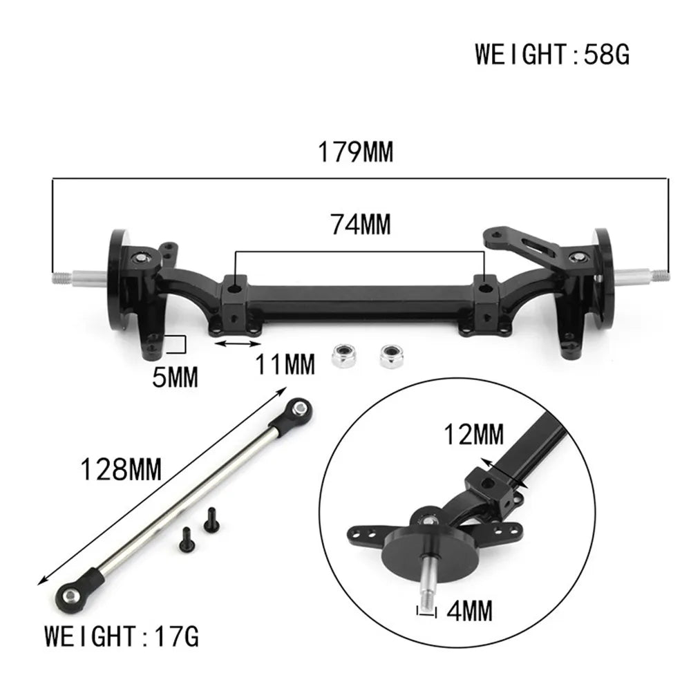 Replacement Front Steering Wheel Axle Tamiya 1 14 Series Tractor