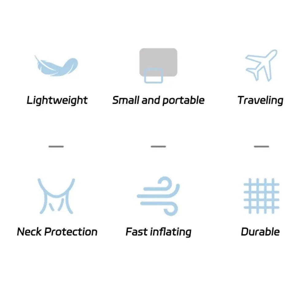 PVC Travel Inflatable Pillow Ergonomic Comfortable Sleeping Portable Zpaxo