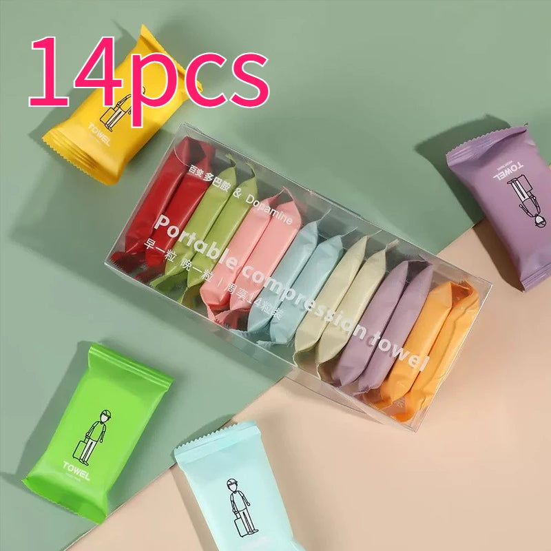 7 Portable Compressed Disposable Towels Thickened Lightweight Ideal