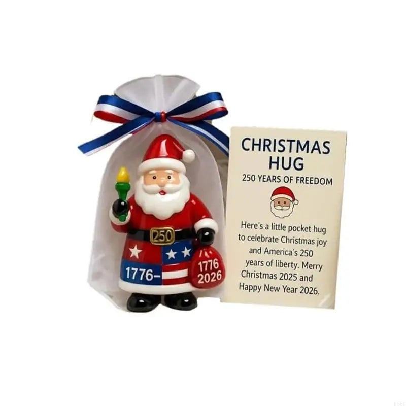 250th Anniversary Santa Hug Ornament Shatterproof Acrylic Christmas