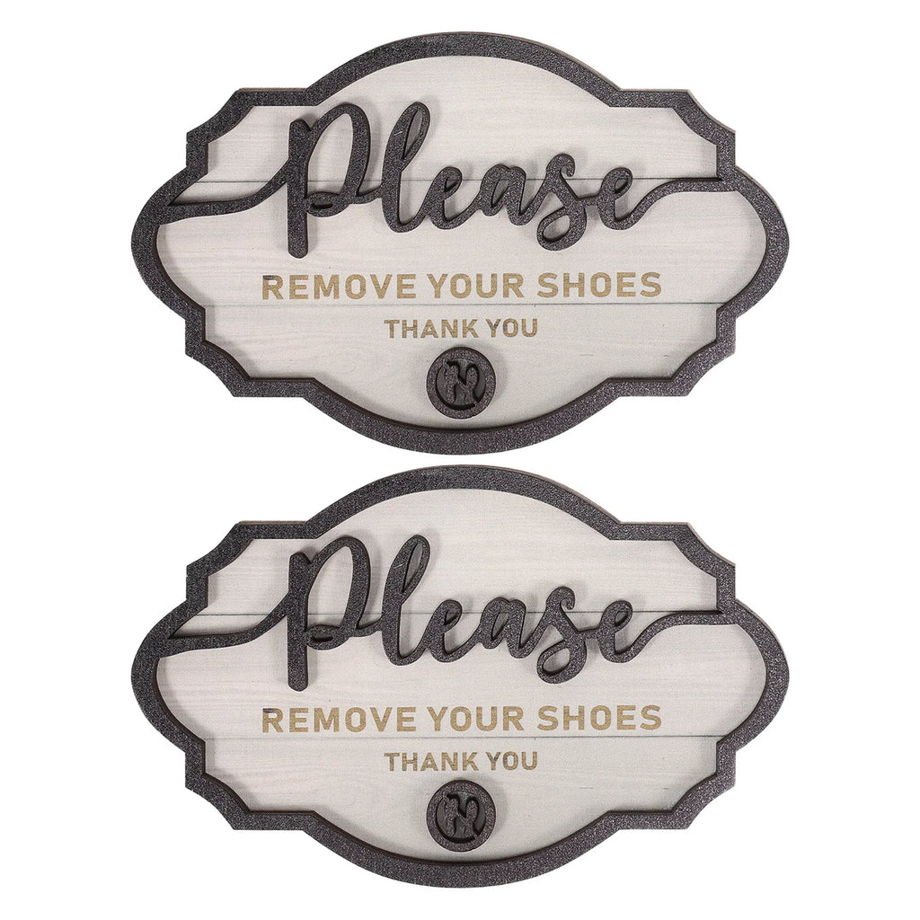 Rustic Shoes Off Sign Wooden Plaque Front Door Decor Please Remove