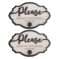 Rustic Shoes Off Sign Wooden Plaque Front Door Decor Please Remove