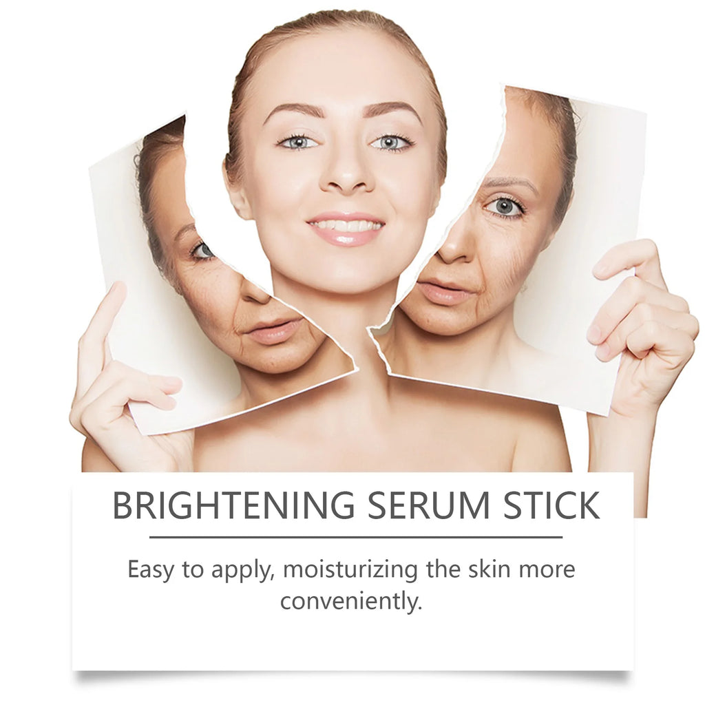 Vitamin C Brightening Essence Stick Face Hydrating Glow Boosting Moisturizer Bar Portable Illuminating Serum for Dull Skin 10g Zpaxo
