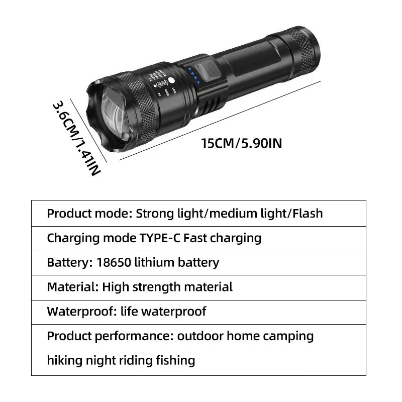 KDULIT Rechargeable LED Tactical Flashlight | Camping & Emergency