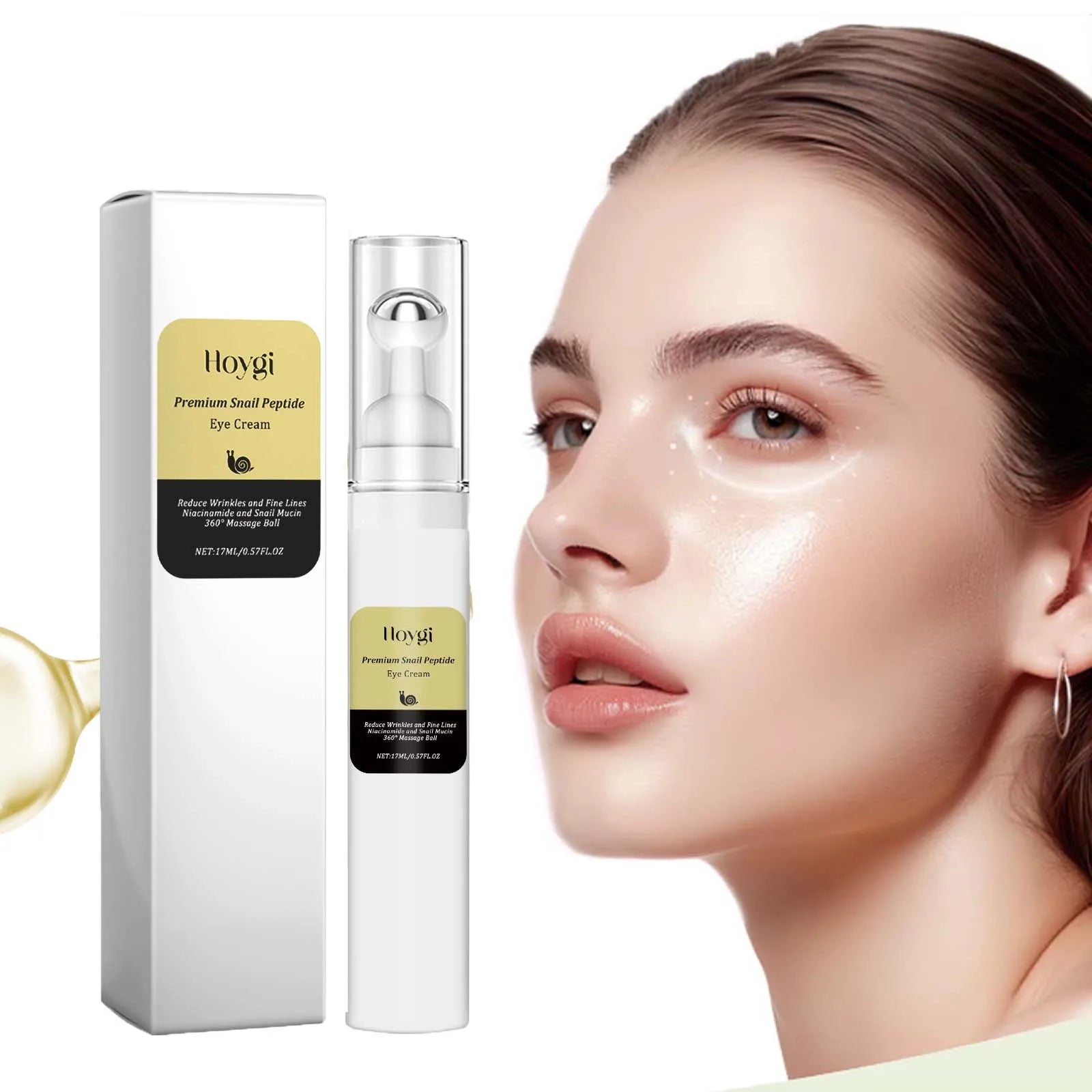 Hoygi Snail Peptide Eye Cream Roller – Dark Circles & Eye Bags Eye Cream Roller Zpaxo