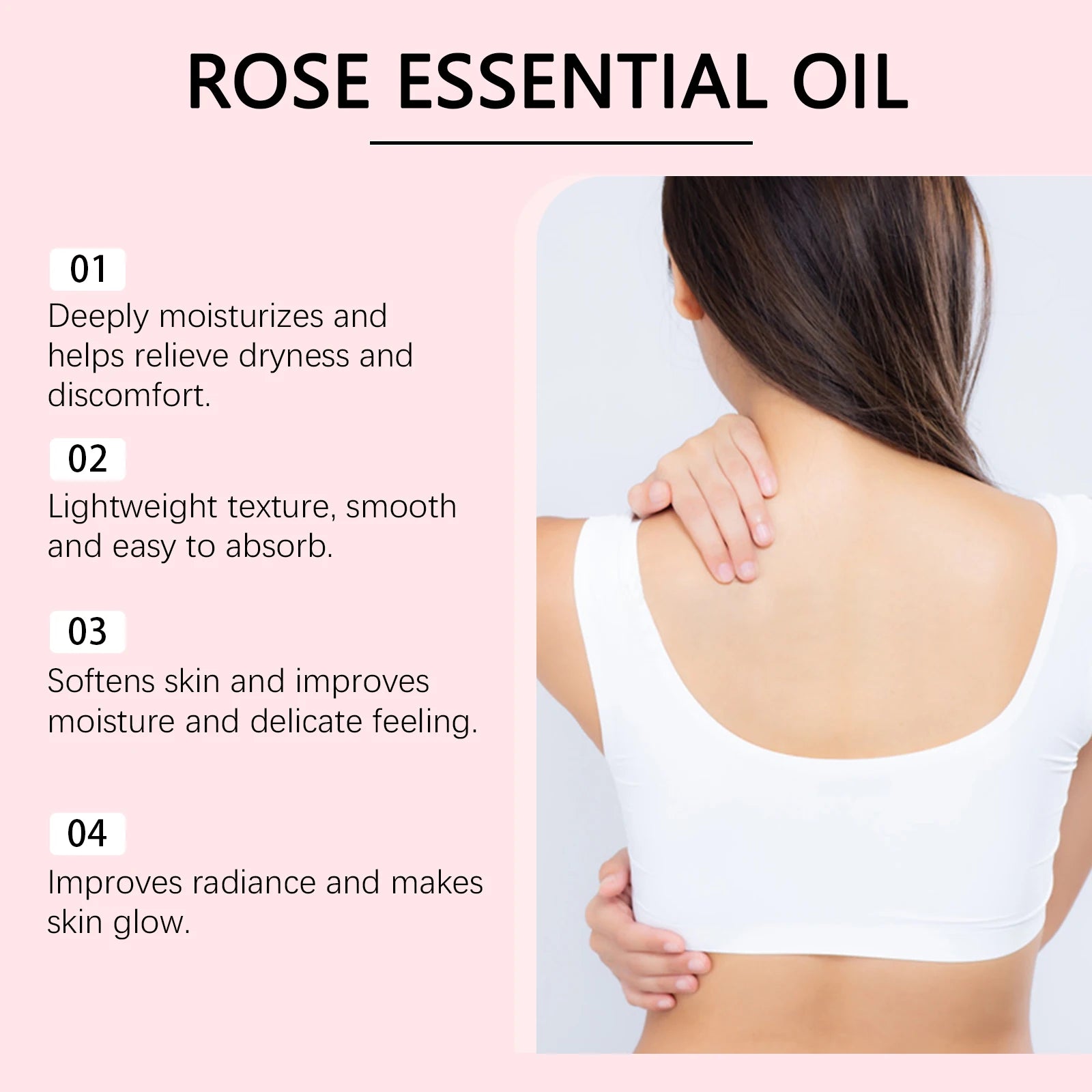 OceAura Rose Essential Oil – Moisturizing Face & Body Oil 60ml Face & Body Oil Zpaxo