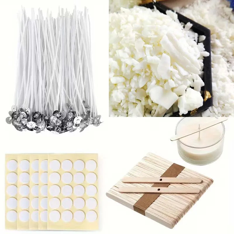 200g Soy Wax Candle Making Kit – Wicks, Stickers & Holders Candle Making Kit Zpaxo