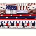 7pcs American Flag Fabric DIY Crafts Patriotic Sewing Supplies with Red, White and Blue Star-Pattern Independence Day Handicraft Zpaxo 7pcs set S