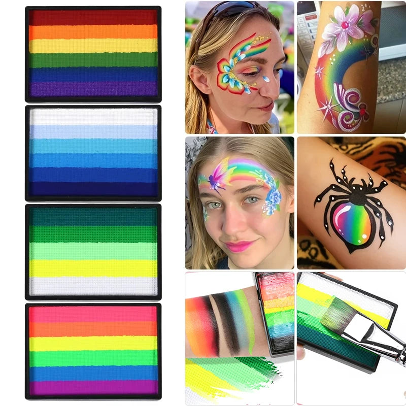 Facial Body Paint Palette Non-toxic Rainbow Water-soluble Festival Zpaxo