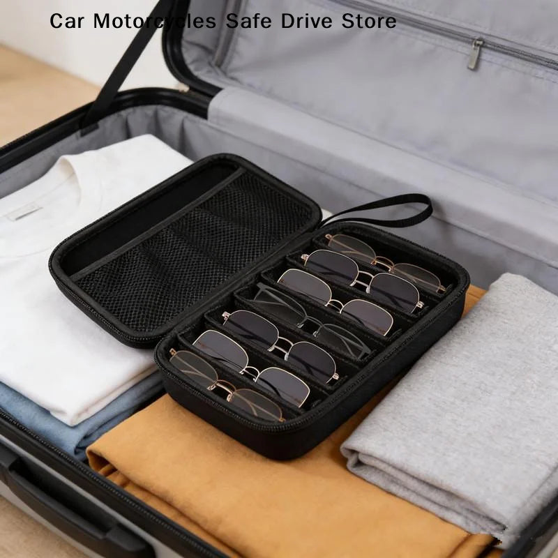 6 7 Compartment Adjustable Glasses Storage Box Portable Organizer