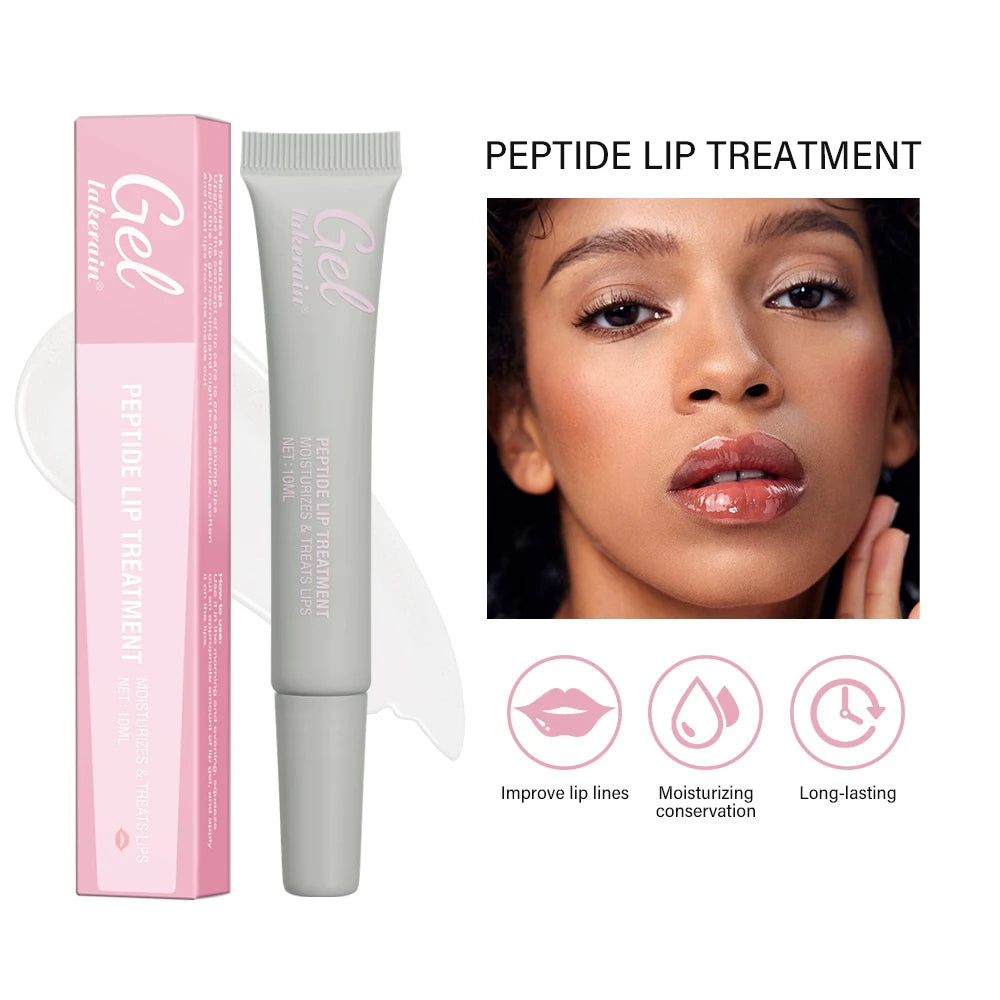 10ml Moisturizing Peptide Lip Treatment Lip Mask Gel Remove Dead Skin Lipstick Base Lip Cream Lip Care Mask Reduce Lip Lines Zpaxo