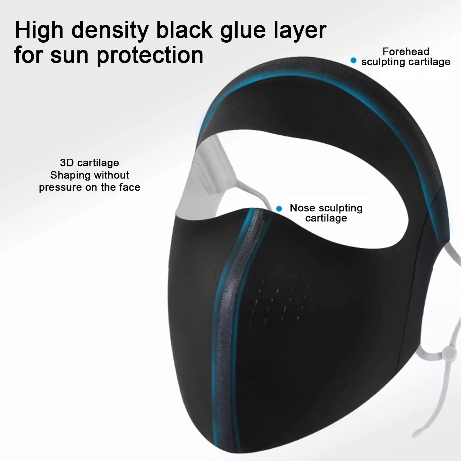 Full-Face UV Sun Protection Mask – Breathable Ice Silk UV Sun Face Mask Zpaxo Black-B