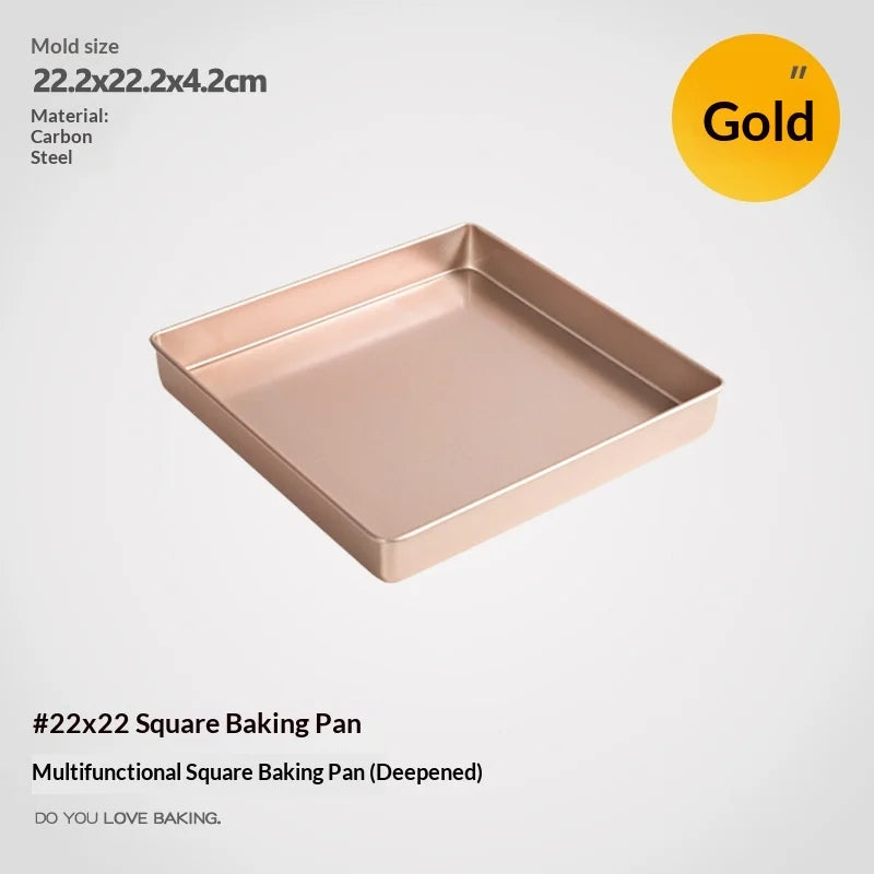 Square Non-Stick Carbon Steel Baking Pan – Cake Cookie Pizza Non-Stick Baking Pan Zpaxo 22.2x22.2x4.2cm