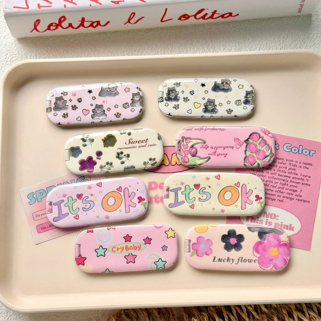 2-in-1 Foldable Makeup Mirror & Phone Stand – Cute Acrylic