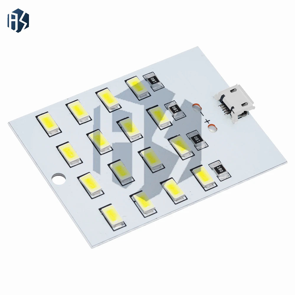 ‌5730 SMD LED Lighting Panel – 5V 450mA Micro USB-Powered Emergency/Night Light with High-Brightness White Illumination Zpaxo