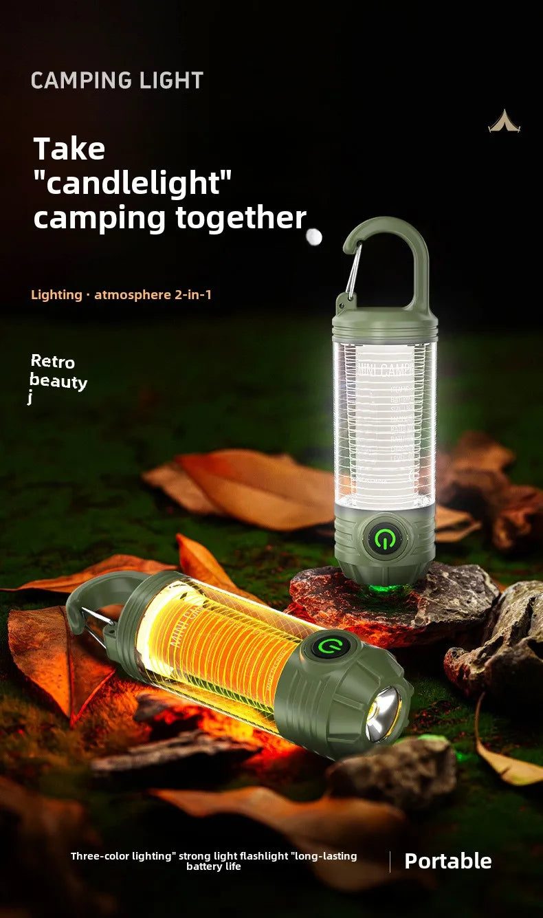 LED Camping Light Portable Type-c Rechargeable Atmosphere Long Zpaxo