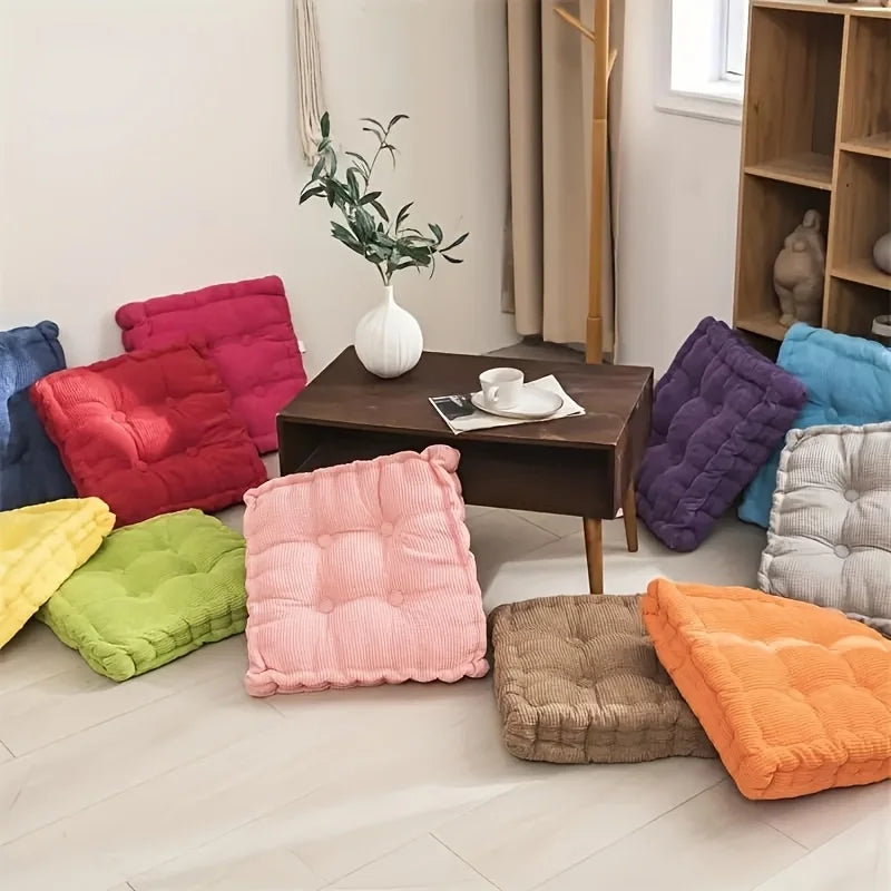 Linen Cushion Pearl Cotton Square Stool Backrest Pillow Home Office