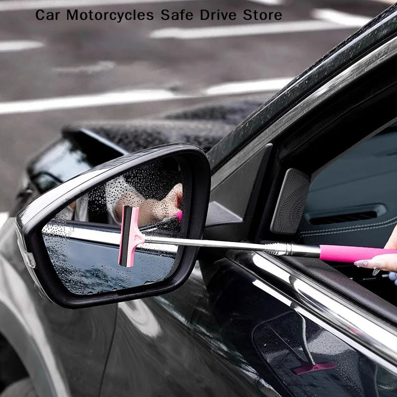 Portable Rainy Glass Window Cleaning Tool Wiper Extendable Handle Car