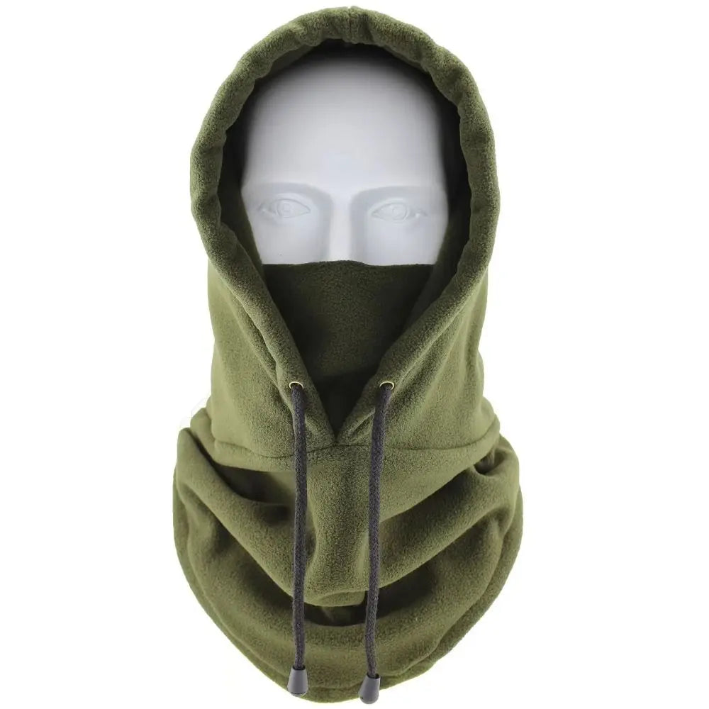 New Quality Cycling Cap Ski Balaclava Winter Windproof Cap Outdoor Hood Cap Cold Padded Hood Beanies Plush Warm Hat Polar Fleece Zpaxo Green