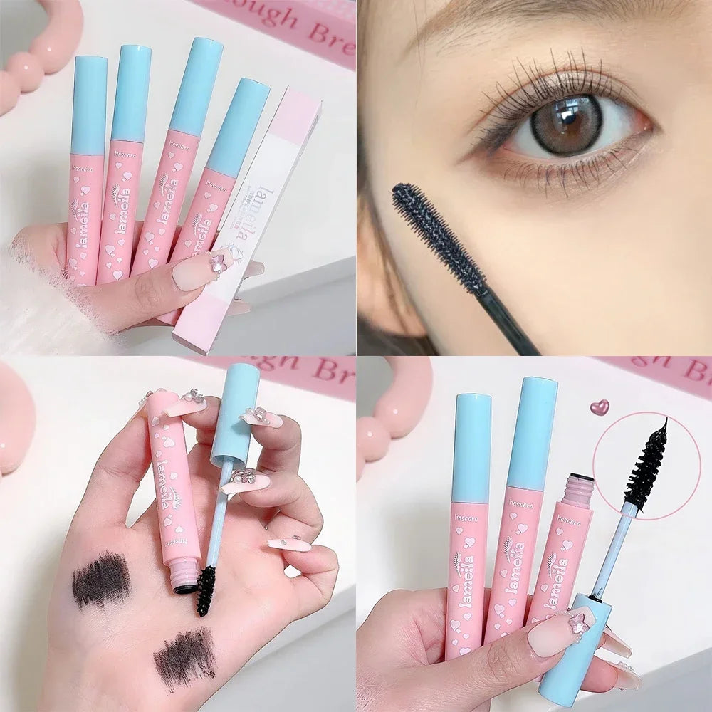 Pink Blue Tube 3D Mascara Fiber Lashes Thick Lengthening Lasting Zpaxo Black 1Pc