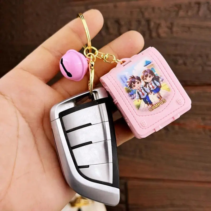 3D Book Keychain School-Theme Miniature Keyring Folding Popup Book Small School Toys Key Chain For All Ages Friends Family Zpaxo