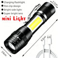 100000LM Bright Flashlight Rechargeable LED Torch Long Range Tactical Zpaxo Mini Torch B ZOOM