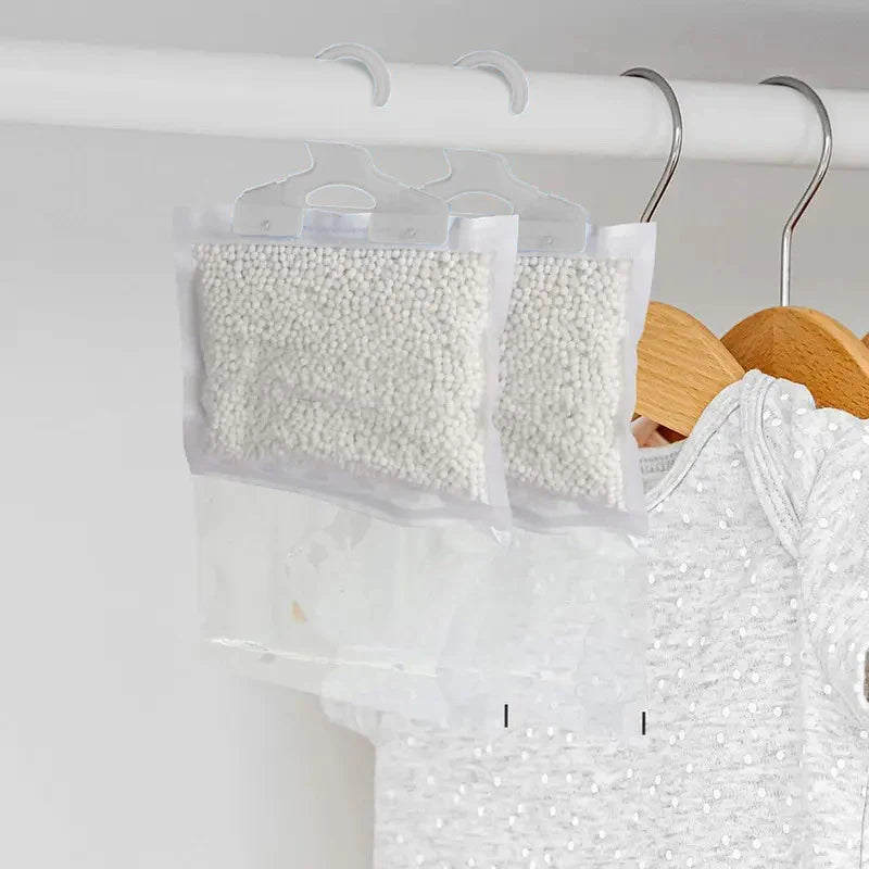1/5/10Pcs Reusable Moisture Absorber Bags Empty Bag With Hook Hanging Dehumidifier Bags For Room Wardrobe Bathroom Basement Zpaxo
