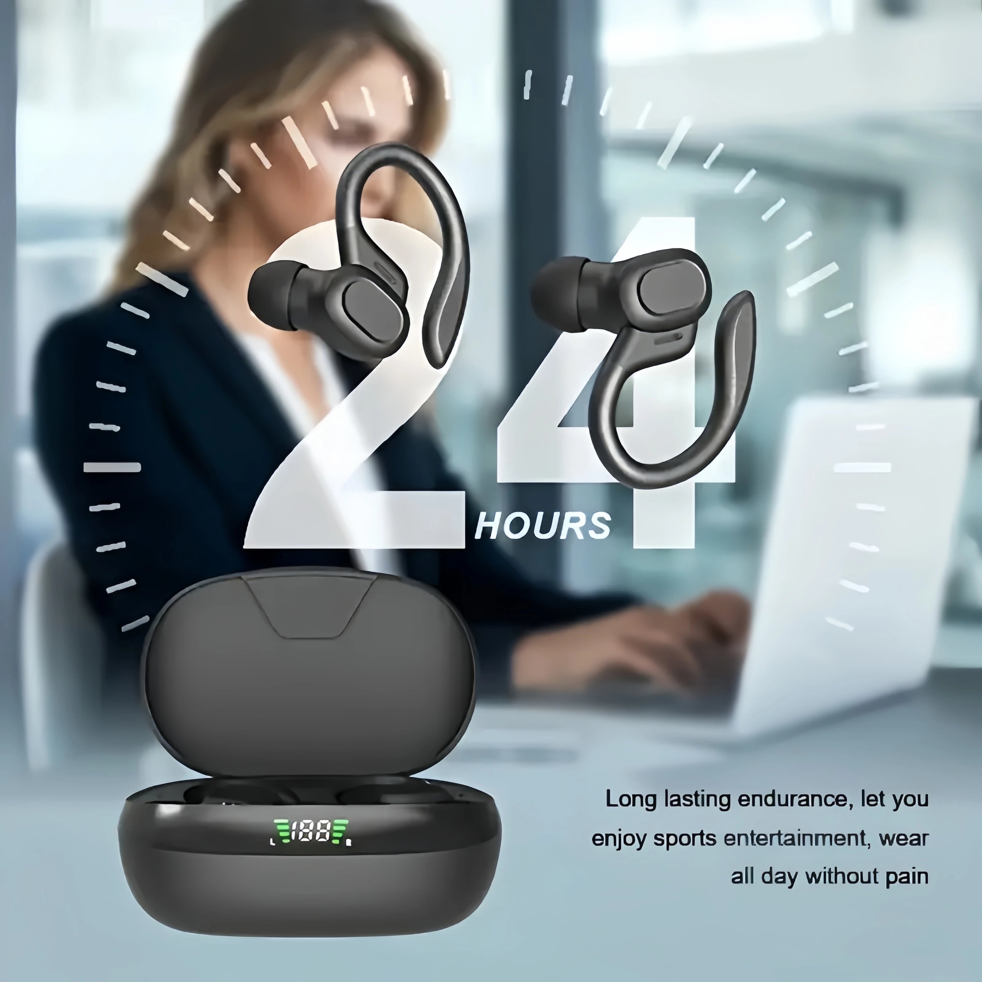 True Wireless Earbuds Tws Headphones Microphone Sports Ear Clip
