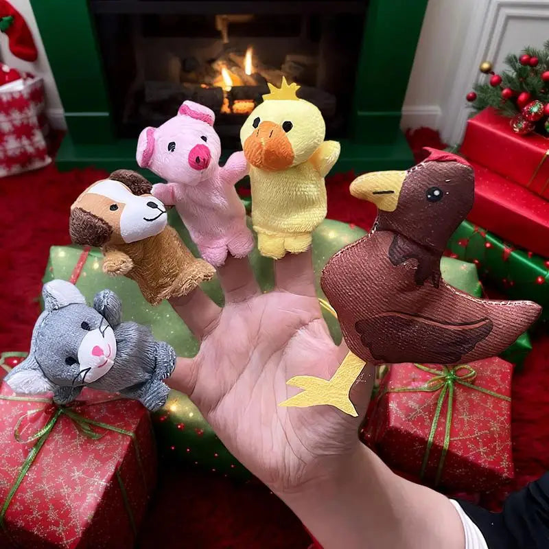 Animal Finger Puppets Interactive Family Finger Toy Set Of 5 Animal Puppets For Easter Basket Stuffers Egg Fillers School Zpaxo