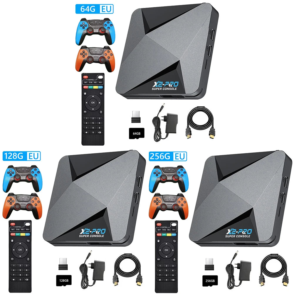 X2 Retro Video Game Console TV Box 65000+ Games 2 Gamepads 4K 60+
