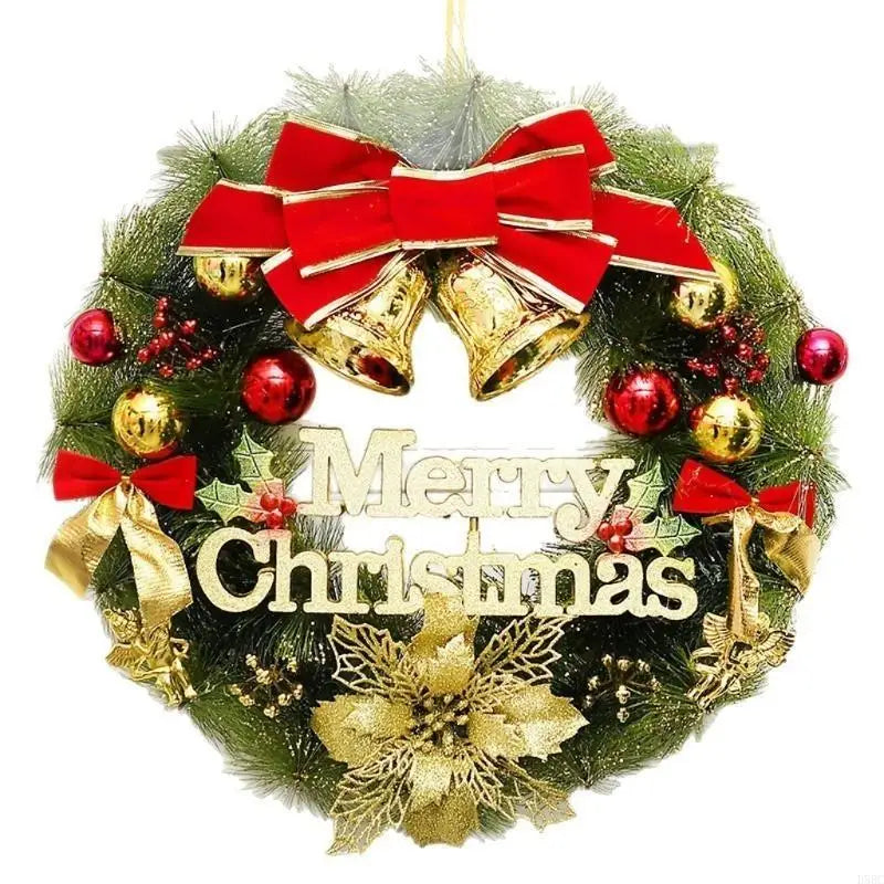 Christmas Wreath Merry Front Door Ornament Wall Artificial Pine